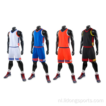 Aangepaste topkwaliteit Rode en zwarte heren basketbal jersey custom tank tops mannen